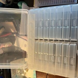 NWOT Plastic Carrying Case for Photos with labels